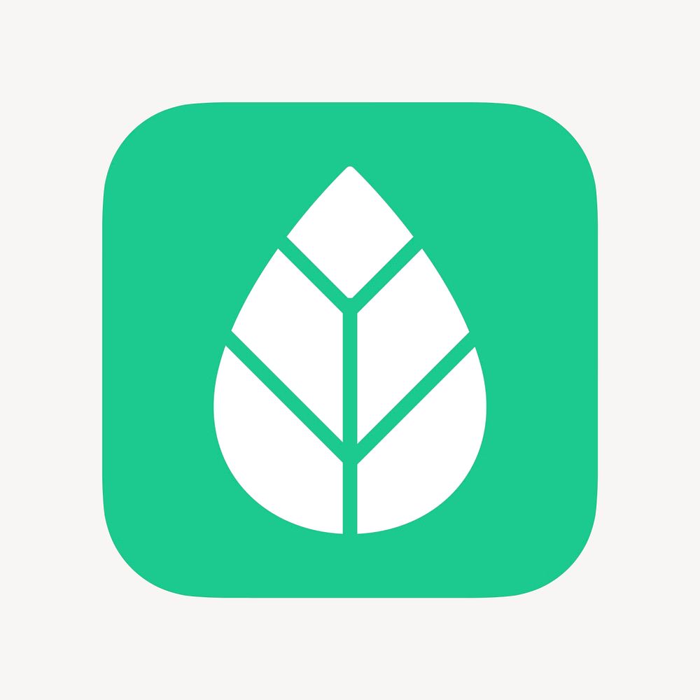 Leaf, environment icon, flat graphic vector