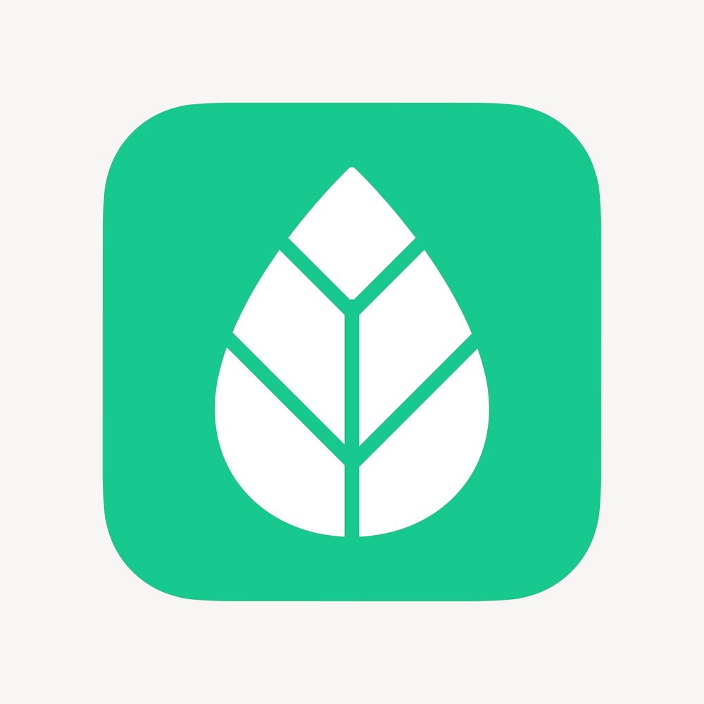 Leaf, environment icon, flat graphic psd