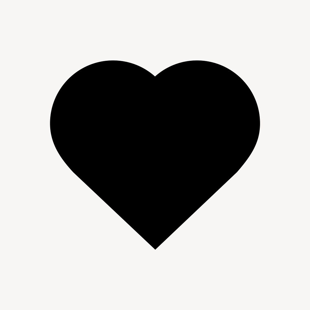 Heart shape icon, flat graphic