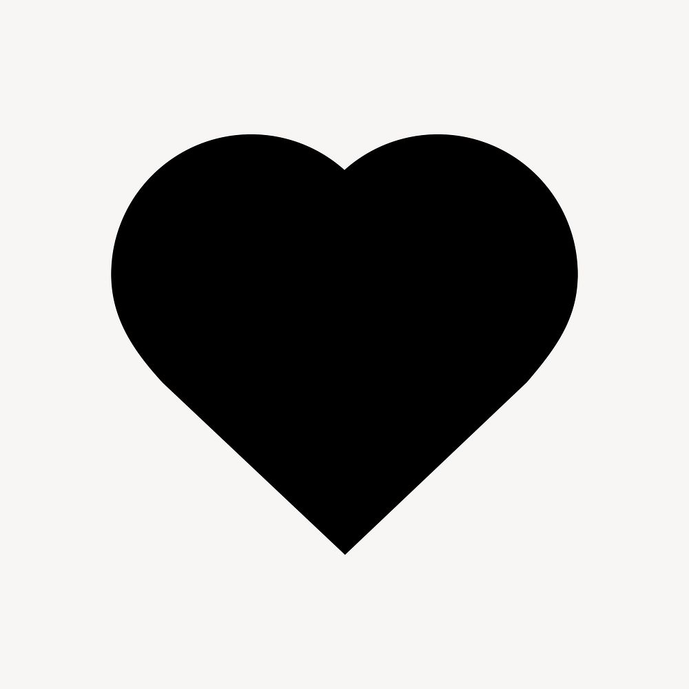 Heart shape icon, flat graphic psd