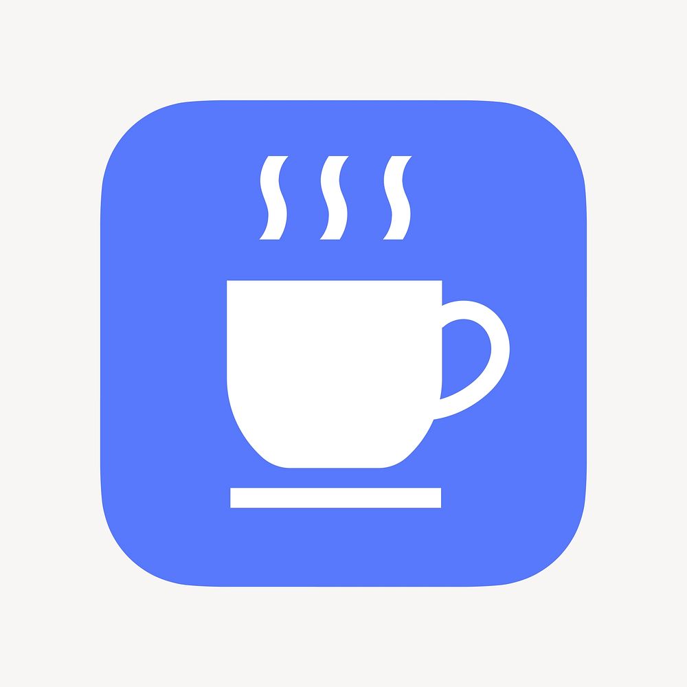 Coffee mug, cafe icon, flat graphic vector