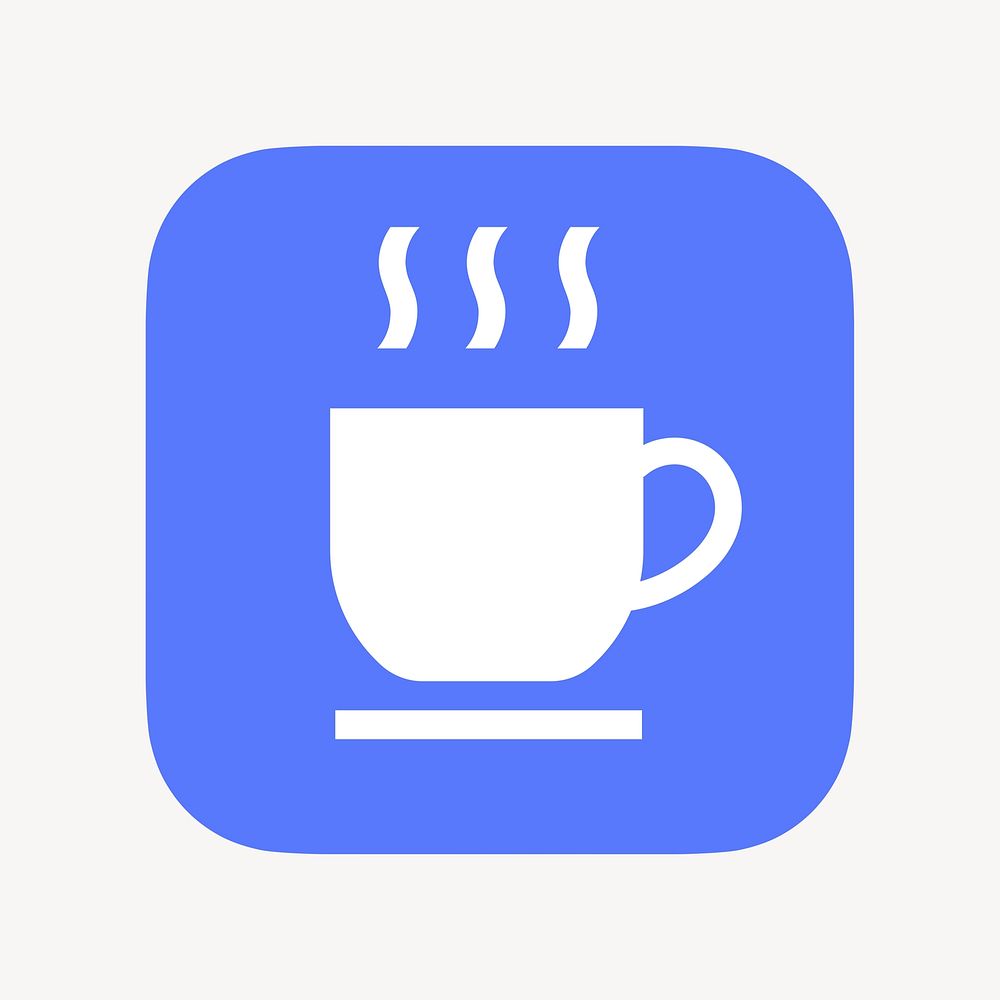 Coffee mug, cafe icon, flat graphic psd