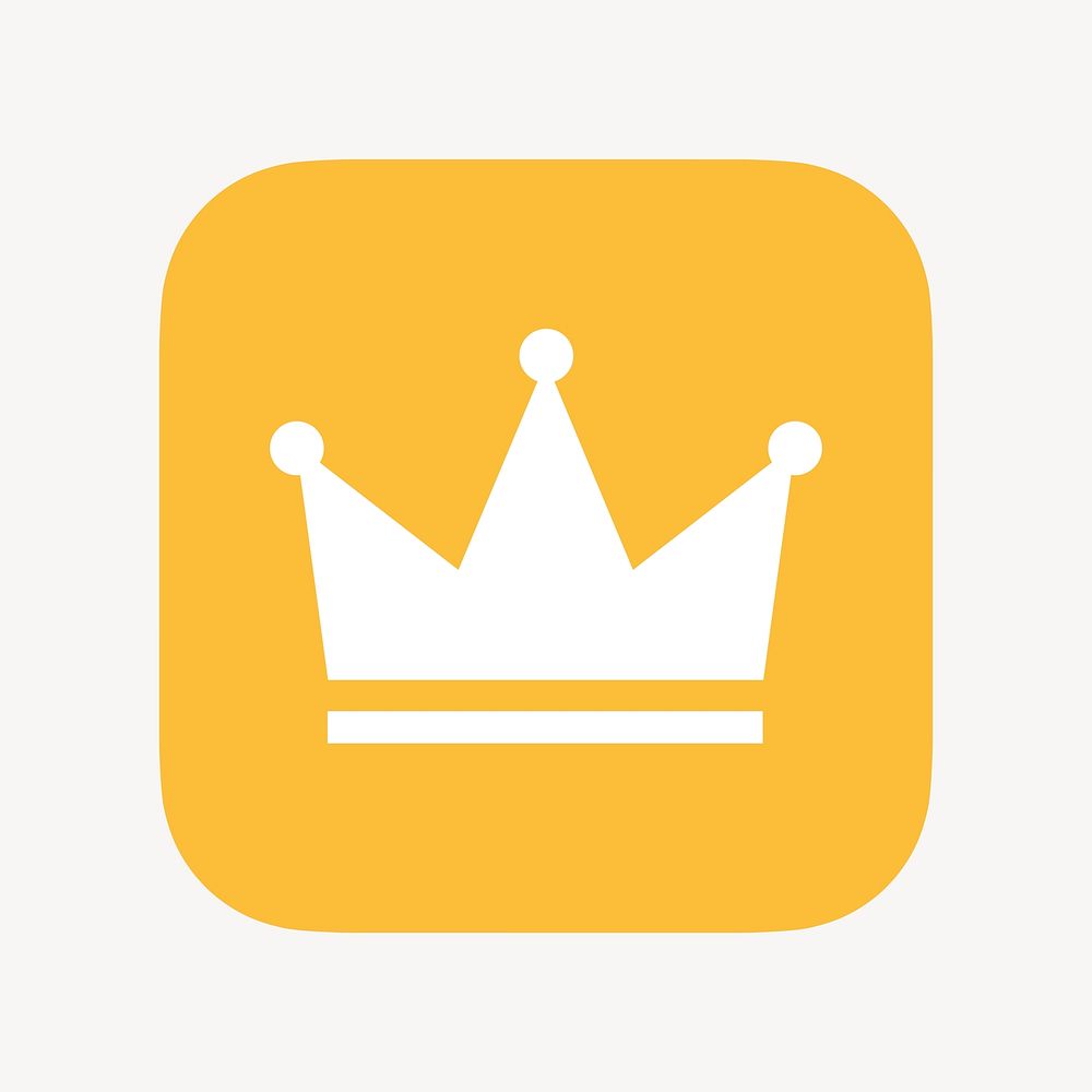 Crown ranking icon, flat graphic vector