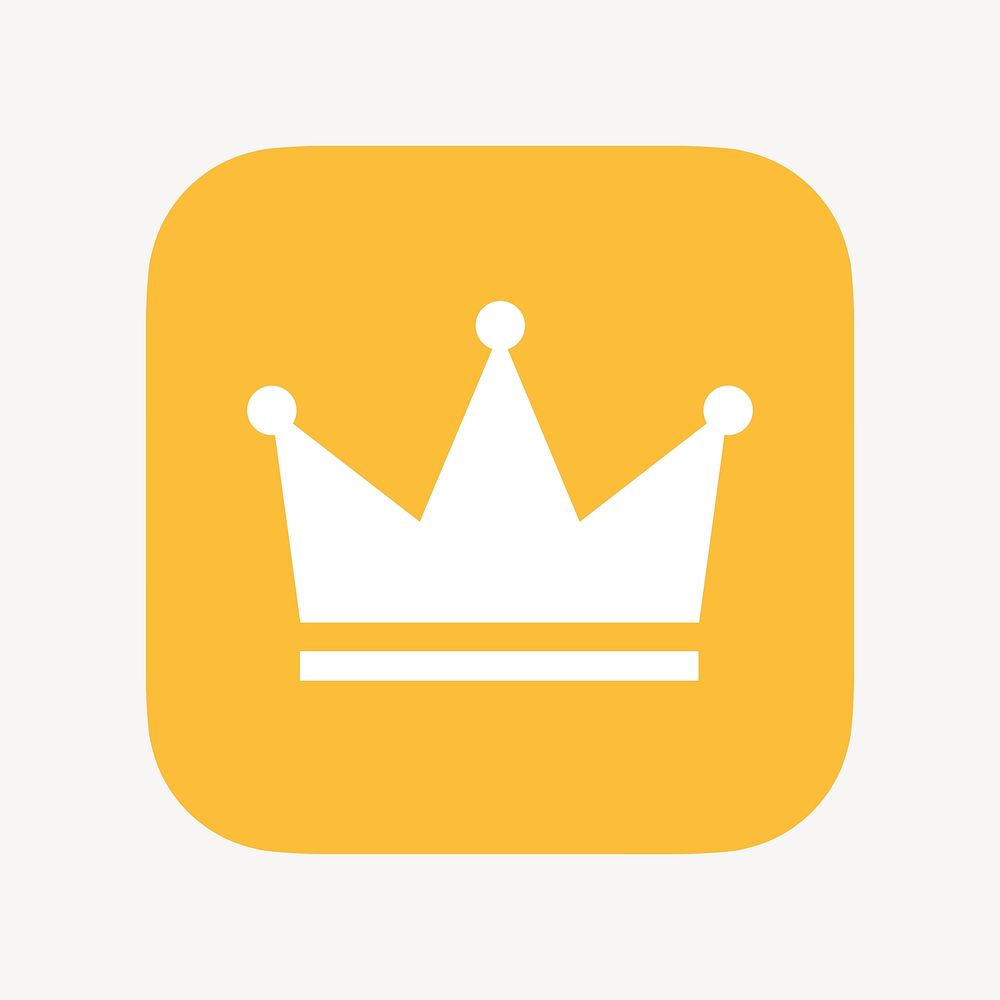 Crown ranking icon, flat graphic psd