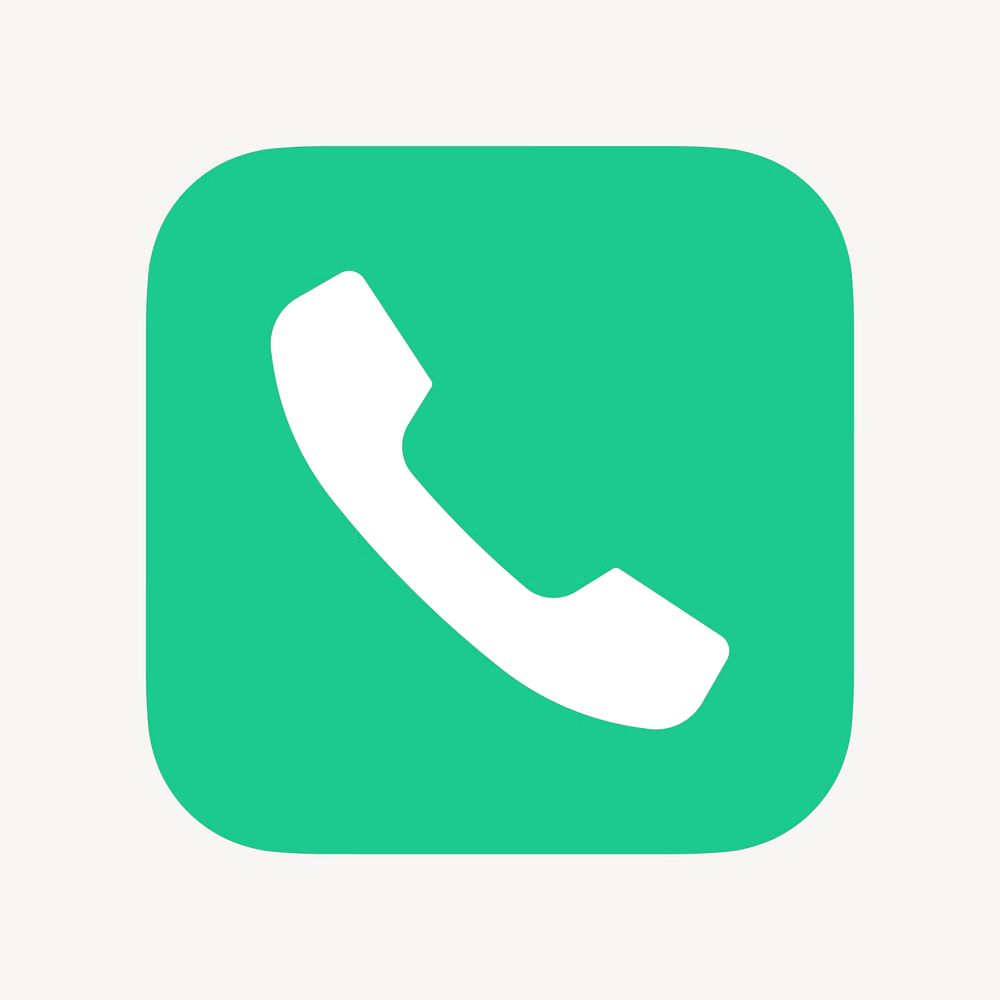 Phone call app icon, flat graphic vector