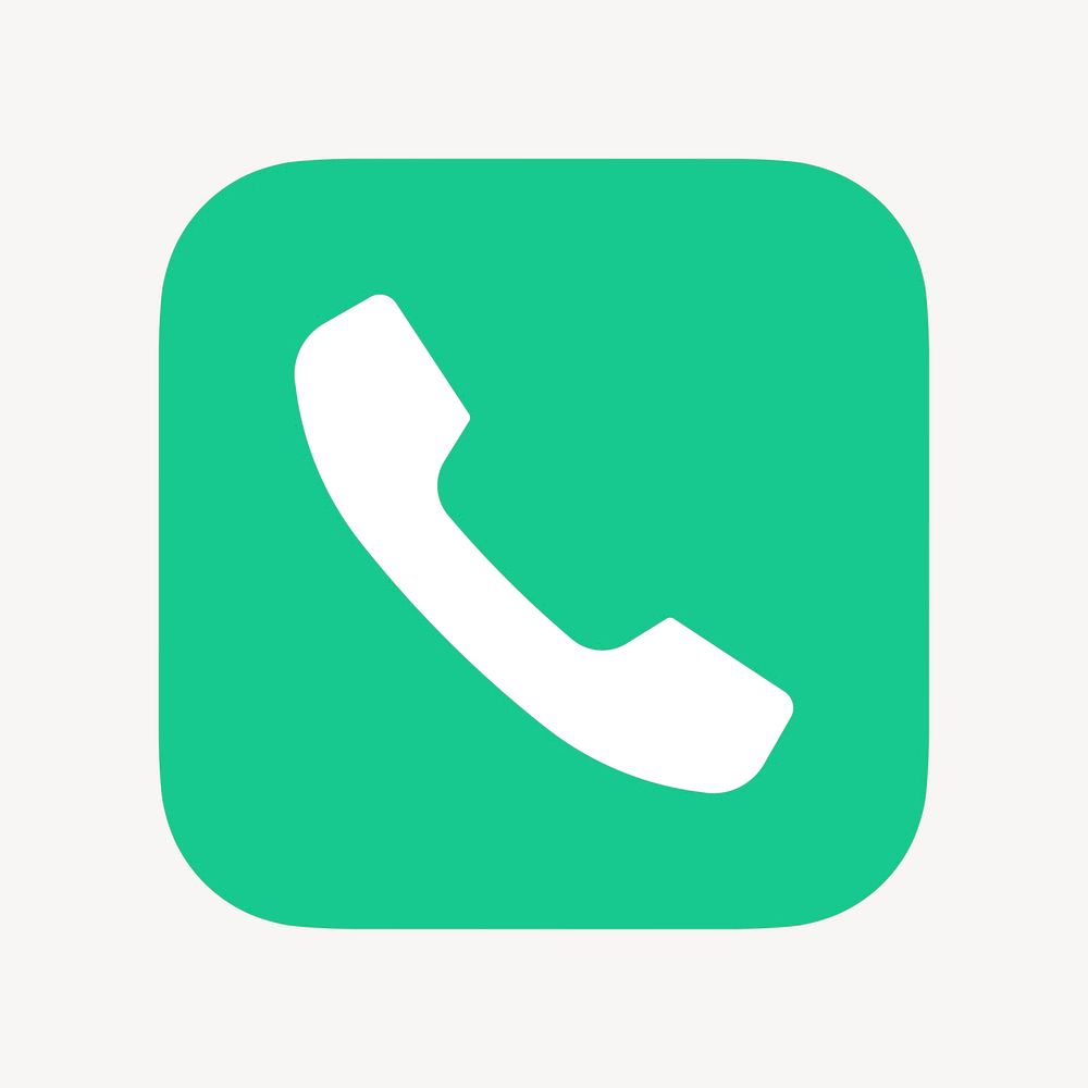 Phone call app icon, flat graphic psd