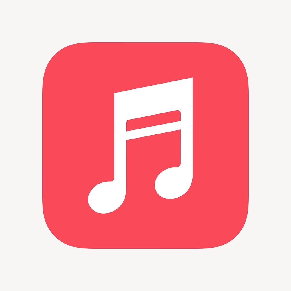 Music note app icon, flat graphic vector