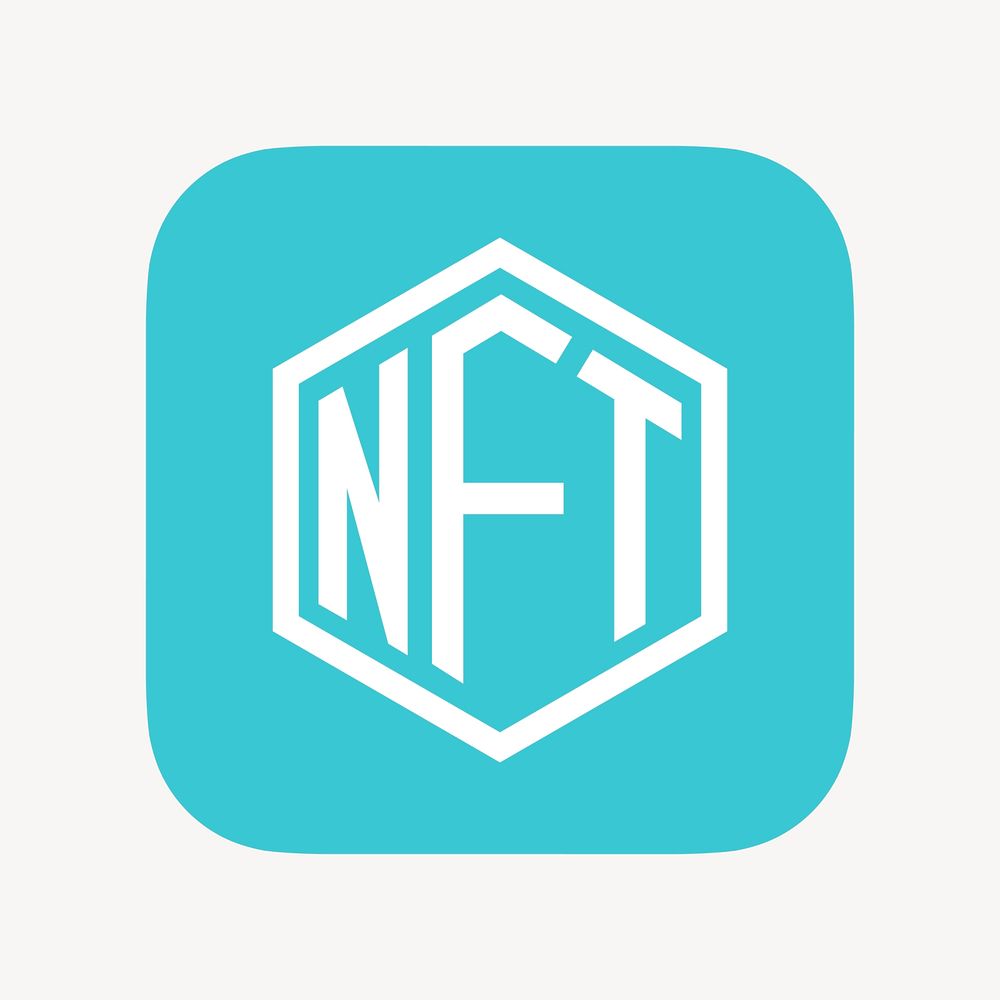 NFT cryptocurrency icon, flat graphic vector