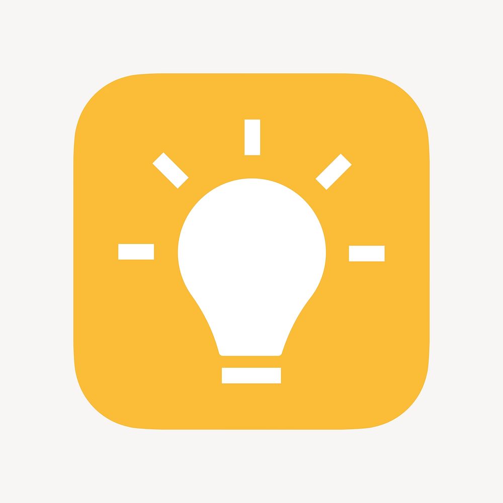 Light bulb icon, flat graphic psd