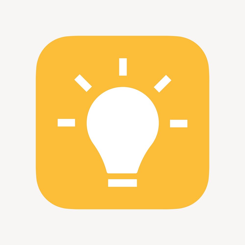 Light bulb icon, flat graphic vector