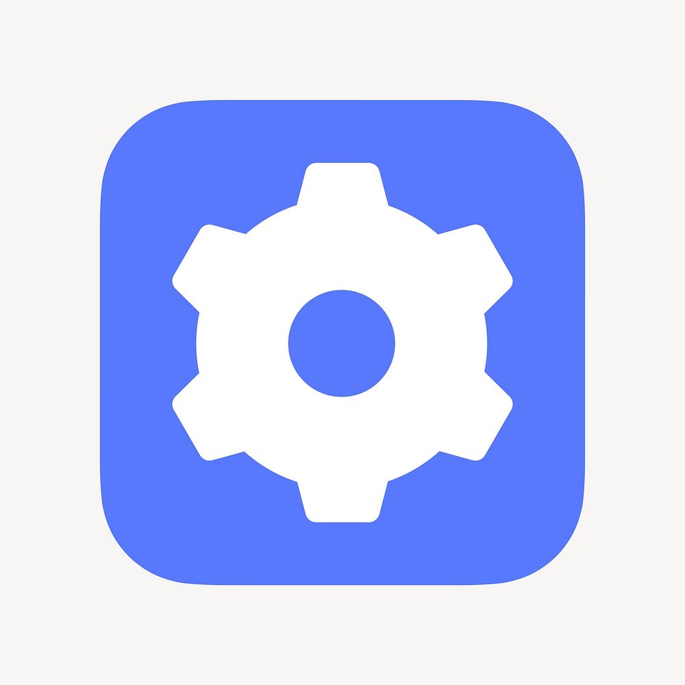 Cog, settings icon, flat graphic vector