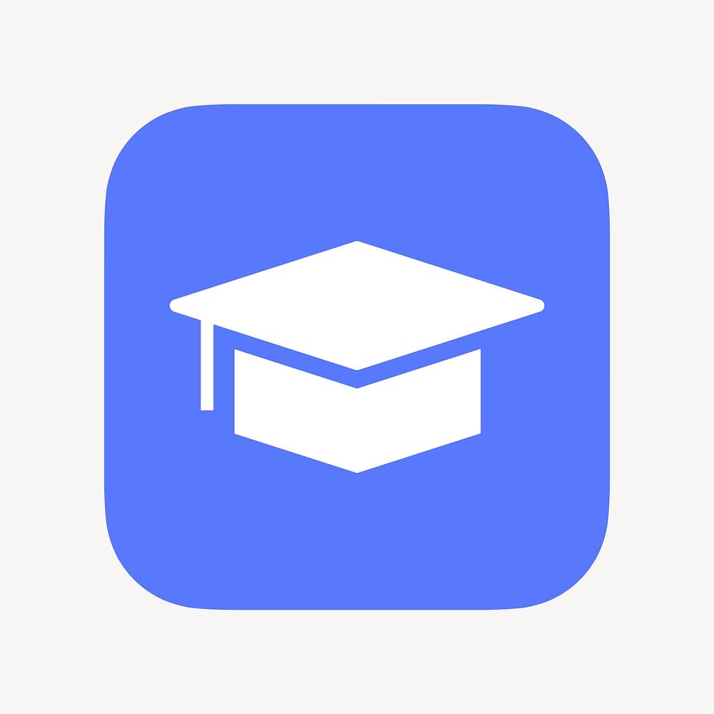 Graduation cap, education icon, flat graphic vector