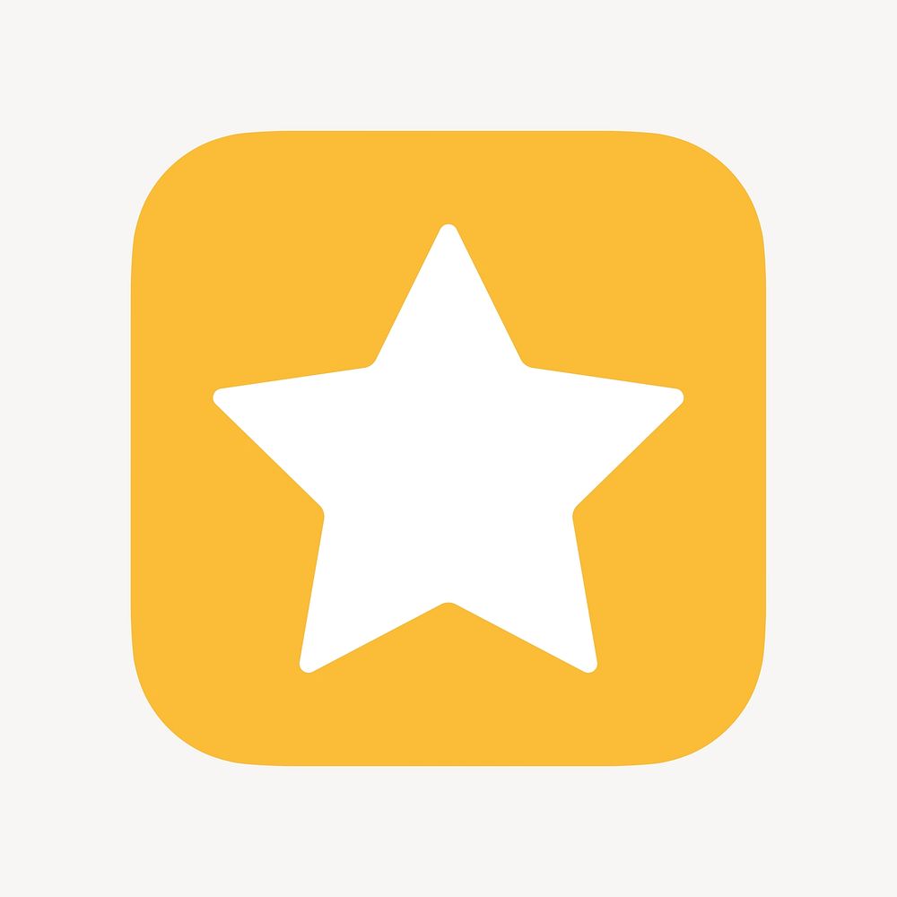 Star shape icon, flat graphic psd