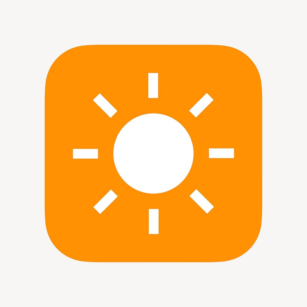 Sun, weather icon, flat graphic psd