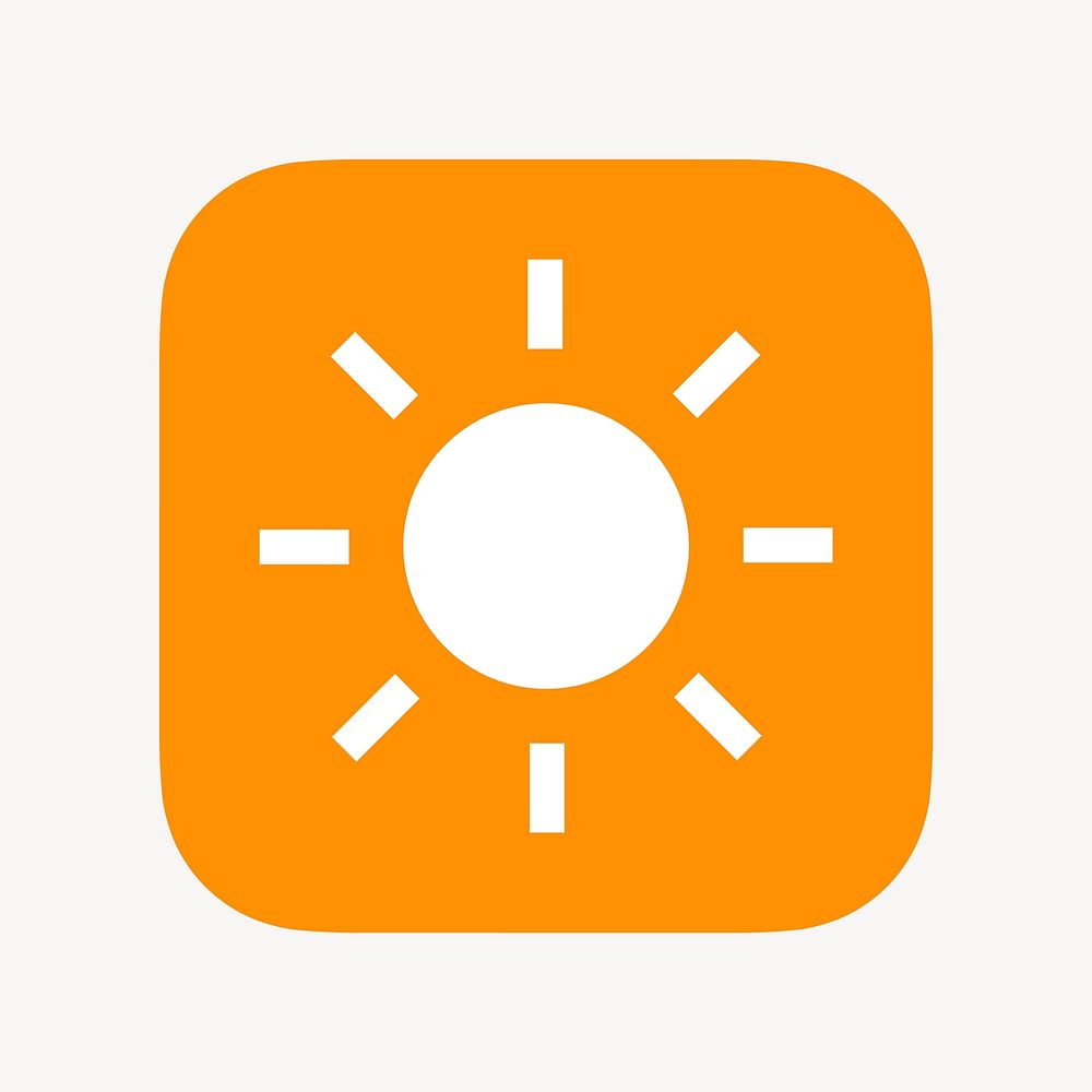 Sun, weather icon, flat graphic vector
