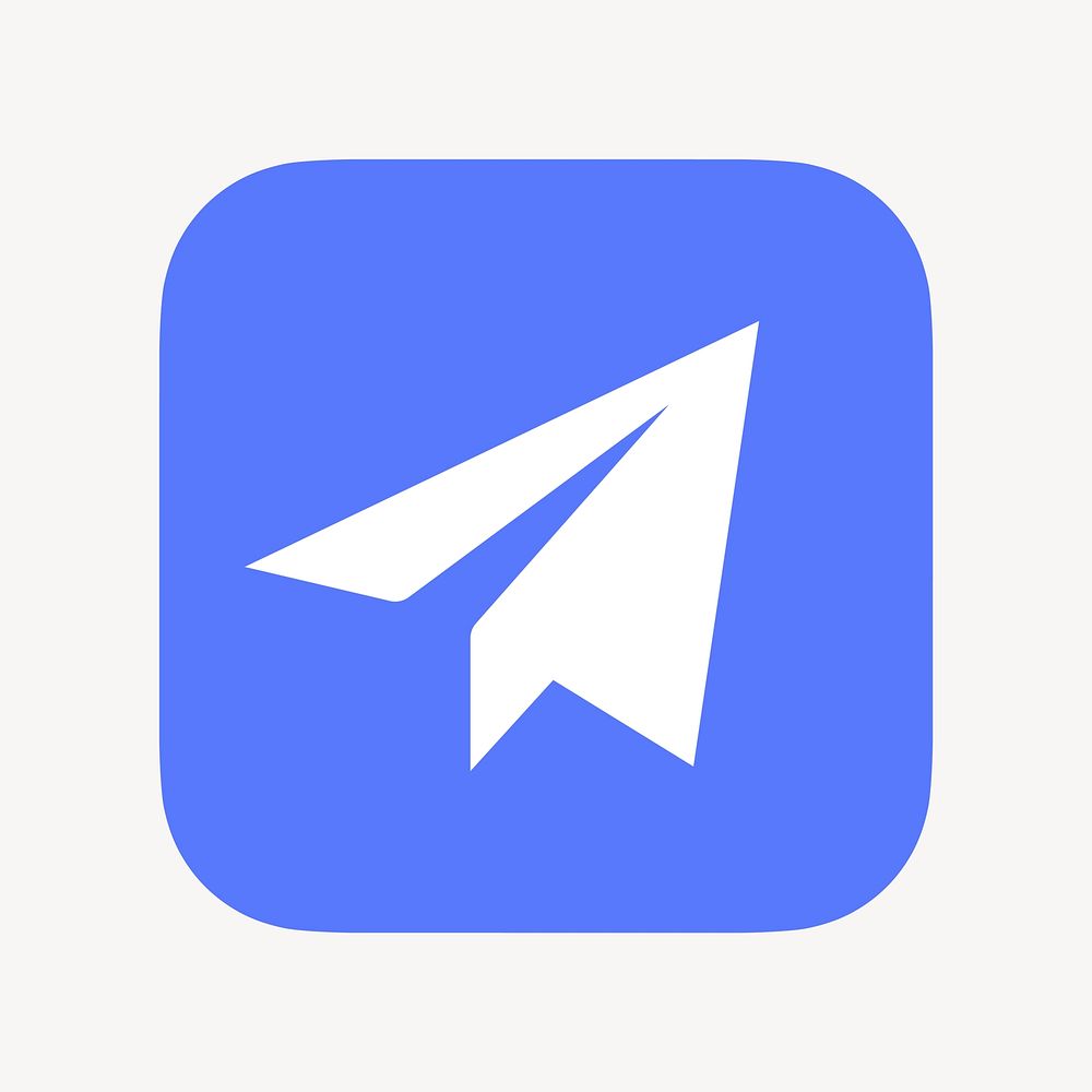 Paper plane messenger icon, flat graphic vector