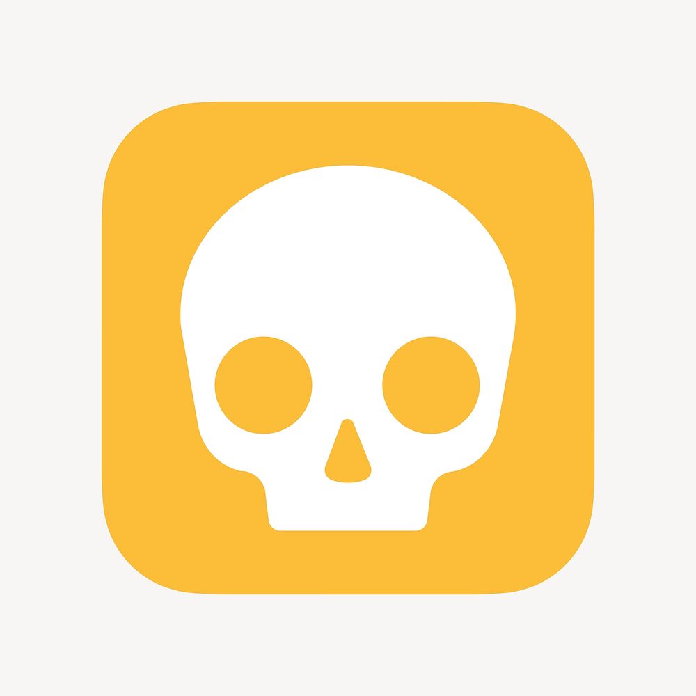 Human skull icon, flat graphic vector