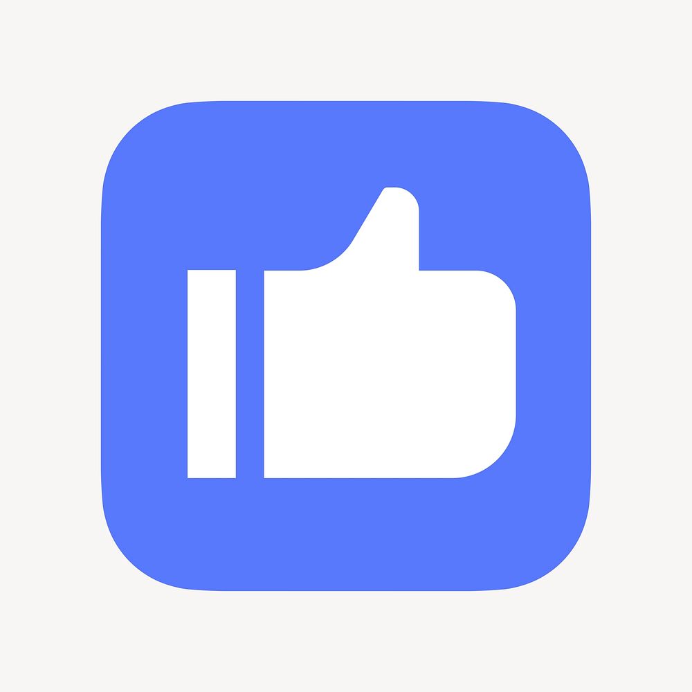 Thumbs up, like icon, flat graphic psd