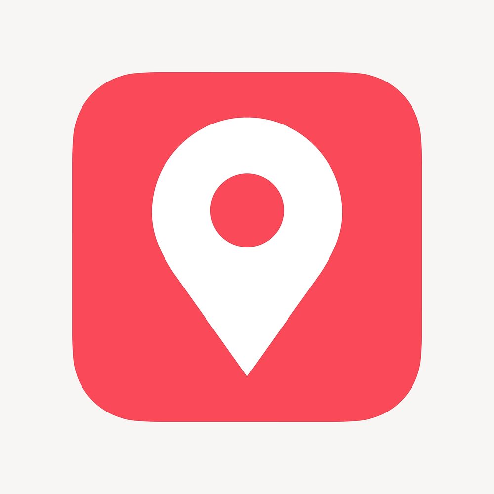 Location pin icon, flat graphic vector