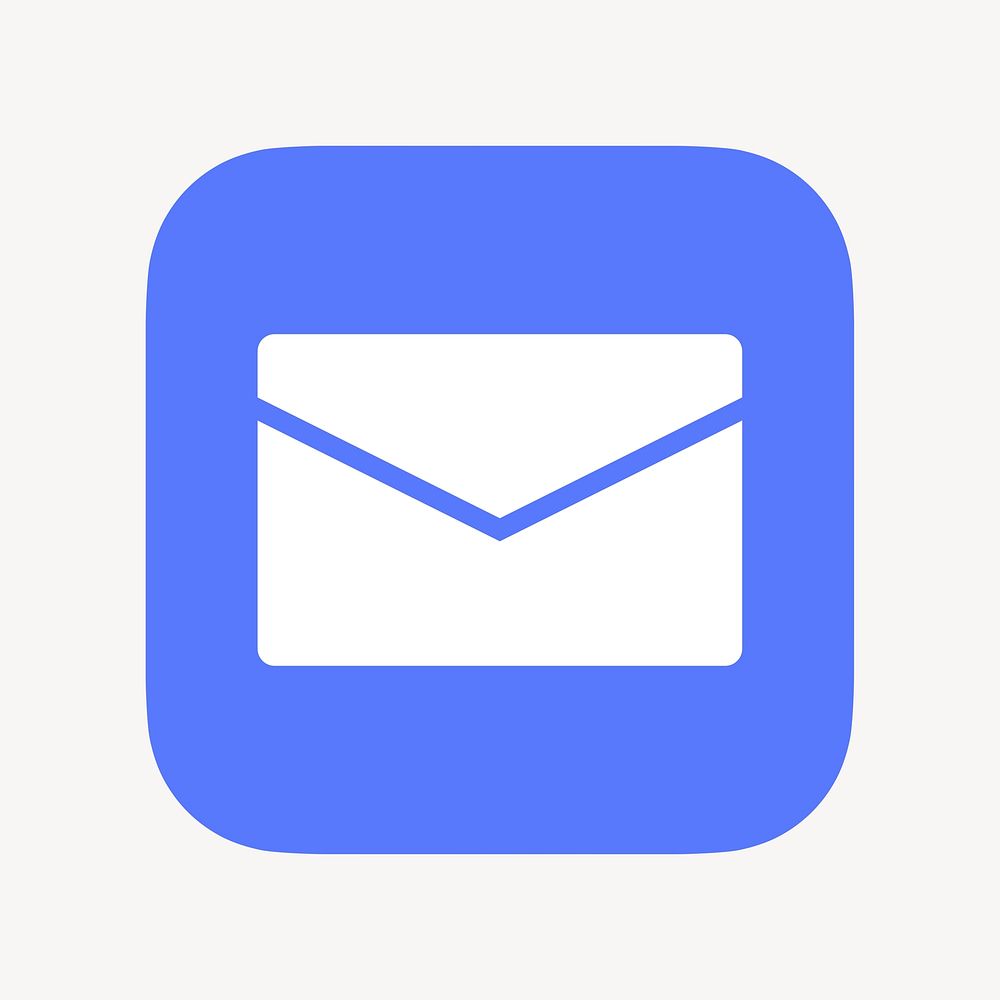 Envelope email icon, flat graphic psd