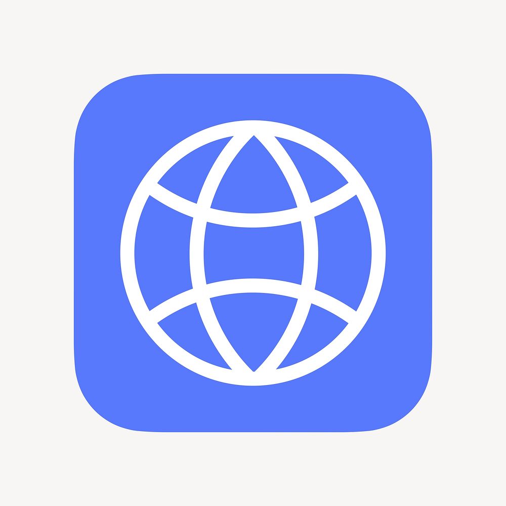 Globe grid icon, flat graphic