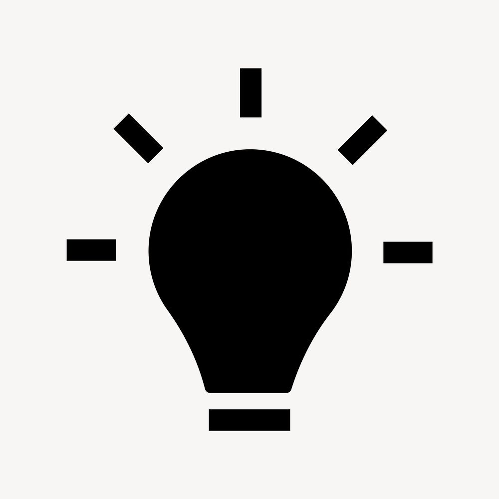 Light bulb icon, flat graphic