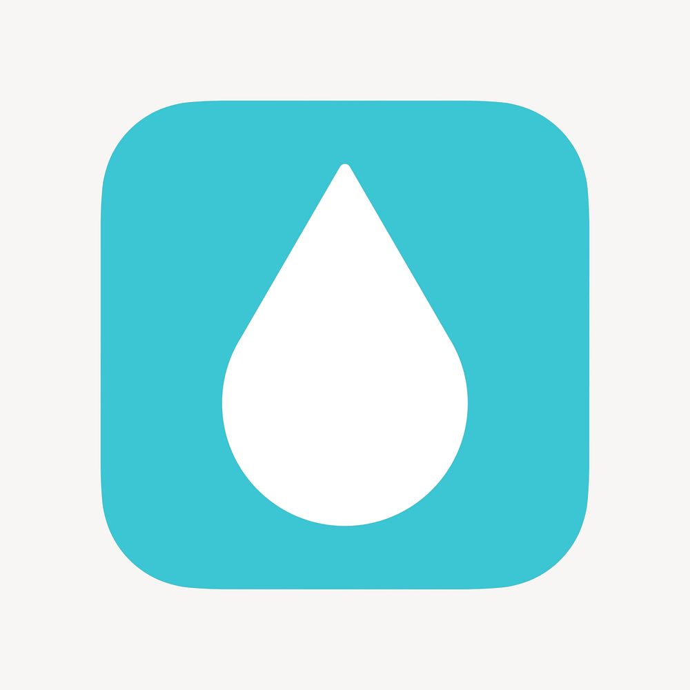 Water drop, environment icon, flat graphic