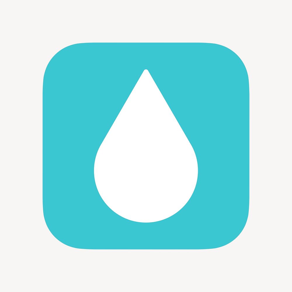 Water drop, environment icon, flat graphic psd
