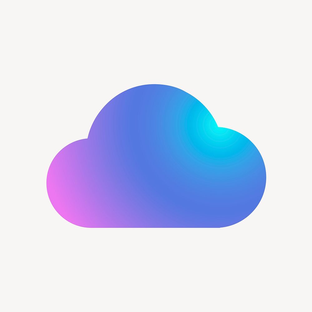 Cloud storage icon, aesthetic gradient design psd