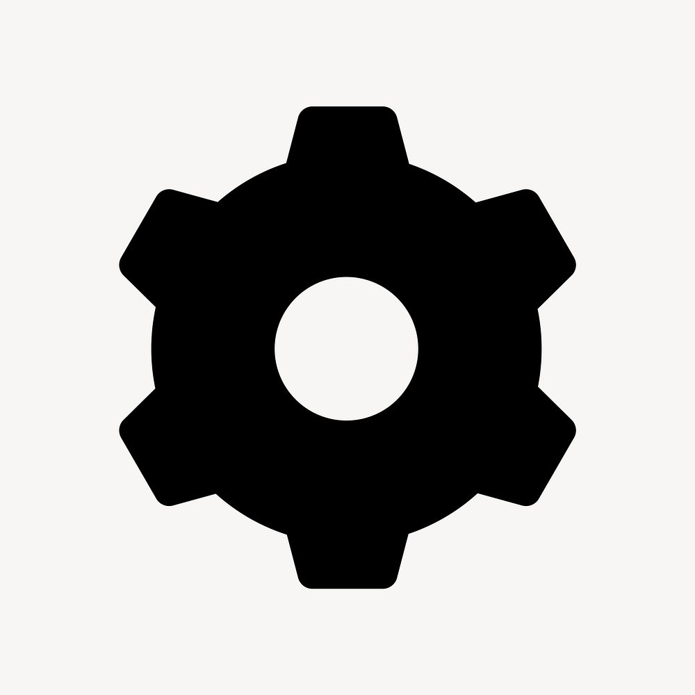 Cog, settings icon, flat graphic vector