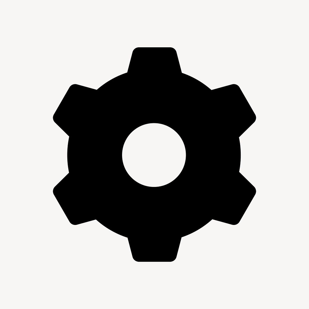 Cog, settings icon, flat graphic psd