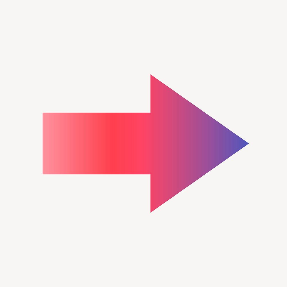 Arrow icon, aesthetic gradient design vector