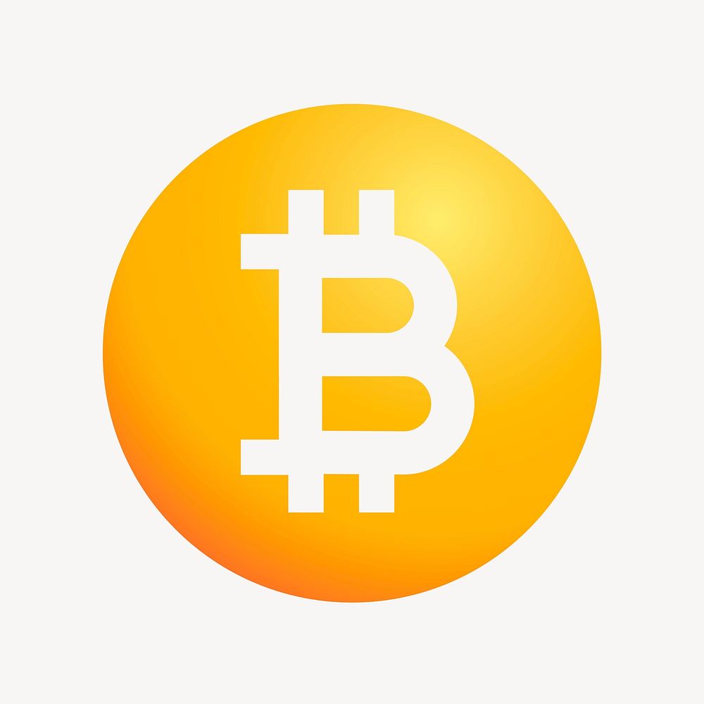 Bitcoin cryptocurrency icon, aesthetic gradient design vector