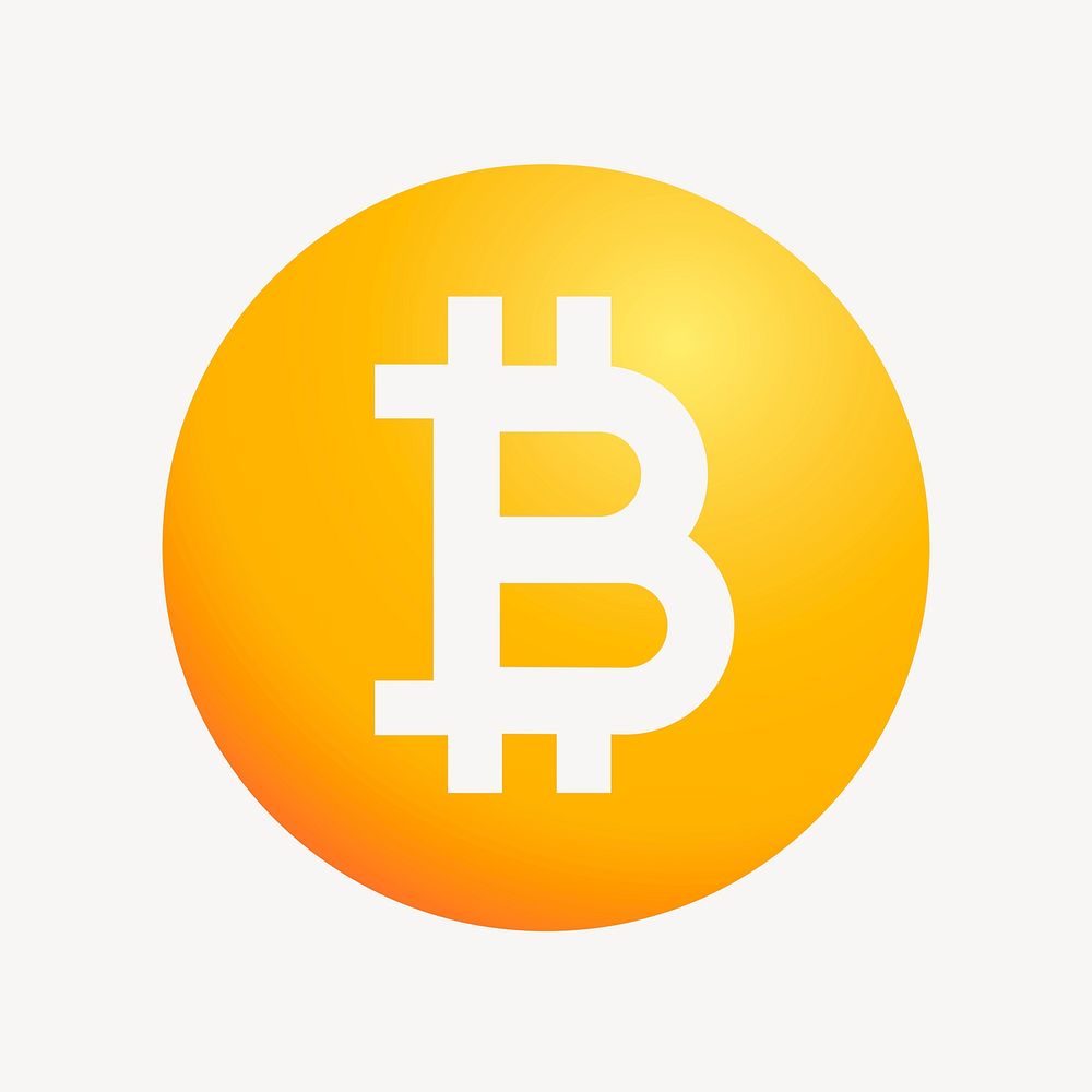 Bitcoin cryptocurrency icon, aesthetic gradient design psd