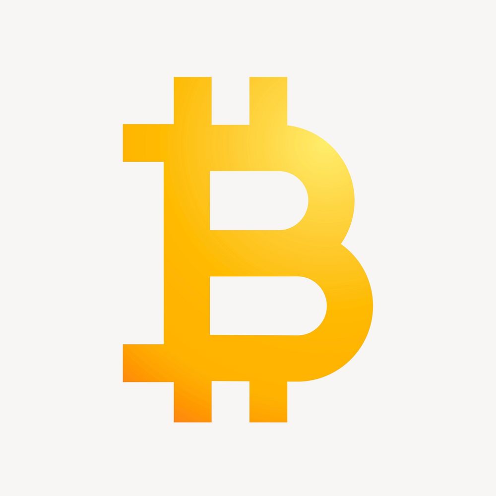 Bitcoin cryptocurrency icon, aesthetic gradient design psd