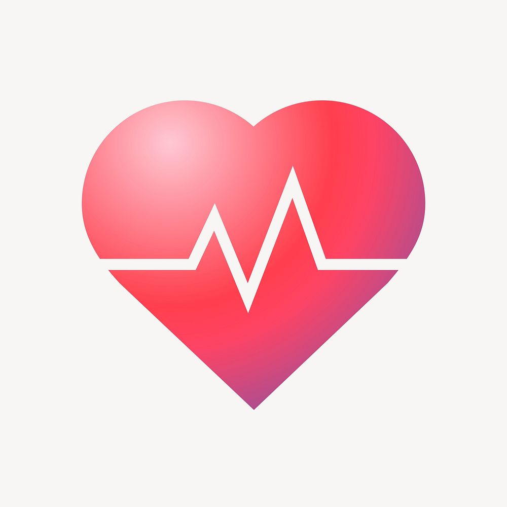 Heartbeat, health icon, aesthetic gradient design vector