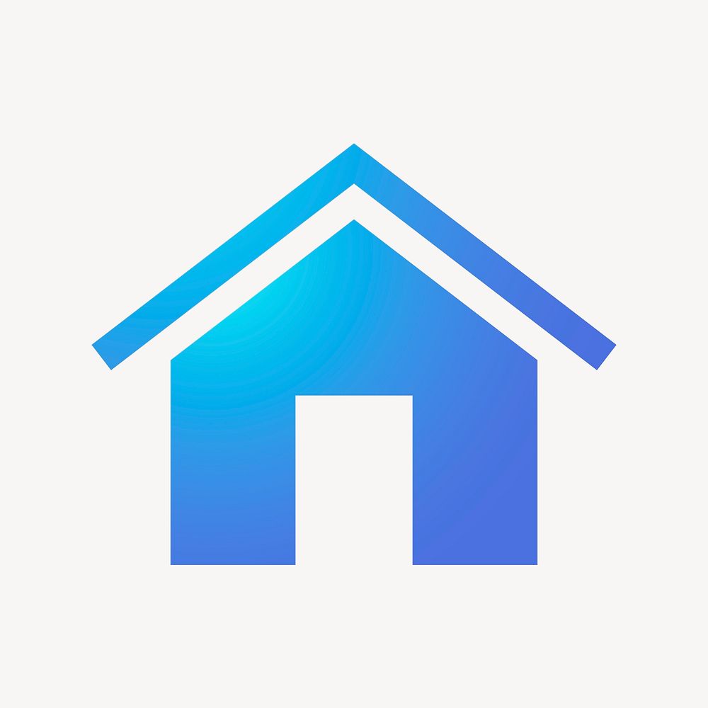 Home icon, aesthetic gradient design vector