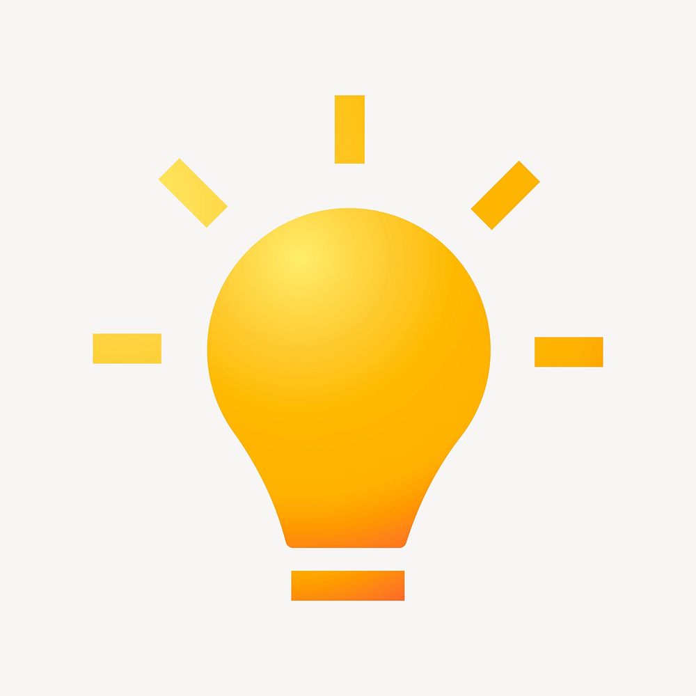 Light bulb icon, aesthetic gradient design psd