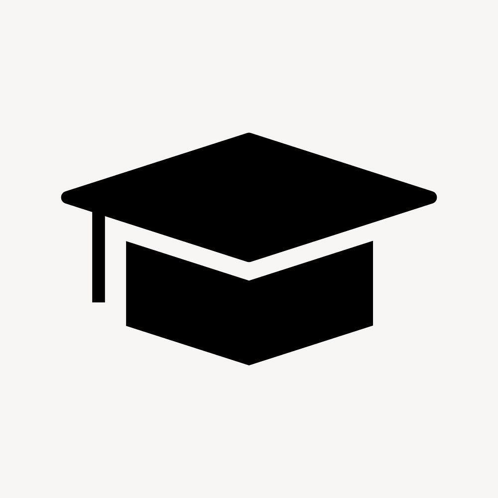 Graduation cap, education icon, flat graphic