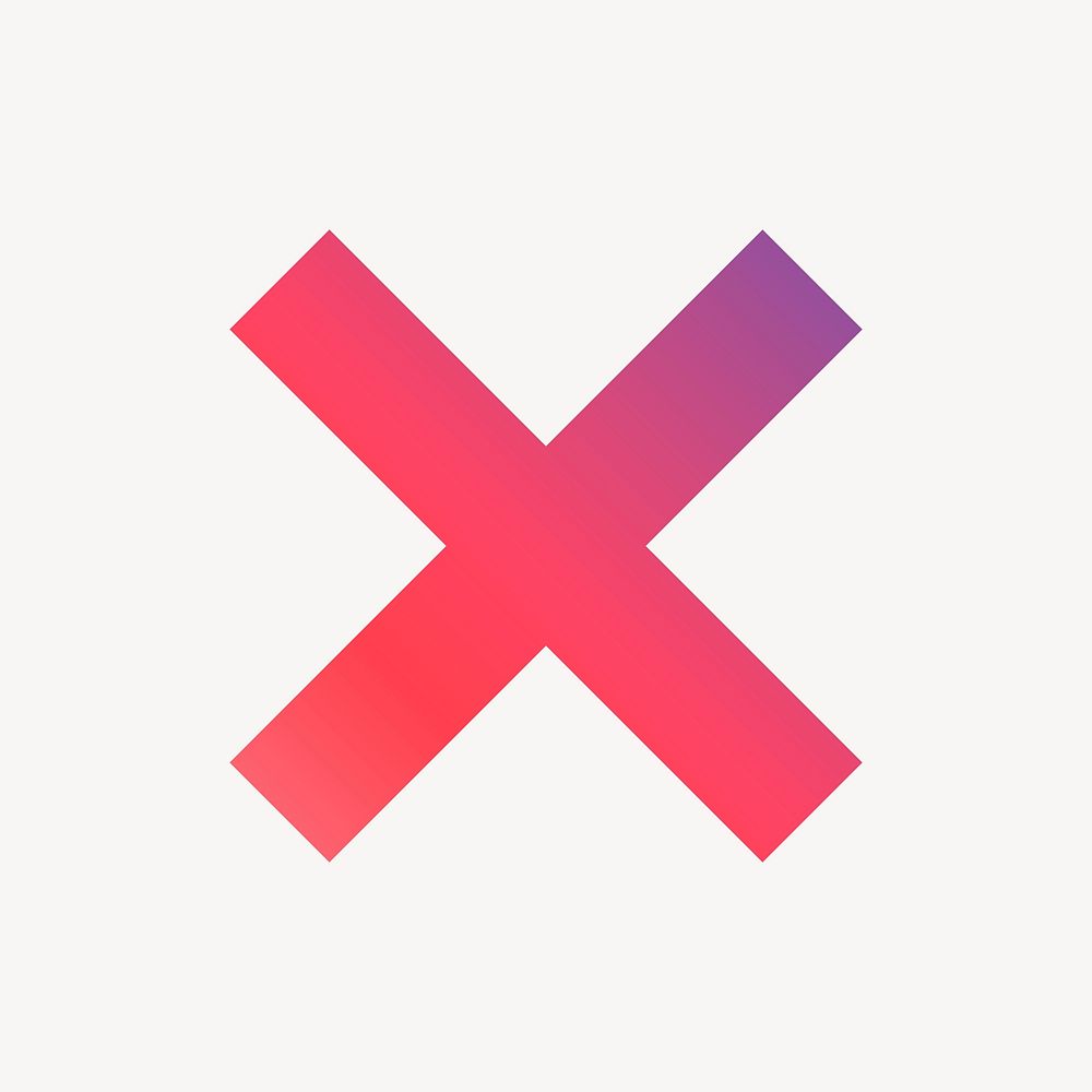 X mark icon, aesthetic gradient | Free Photo - rawpixel