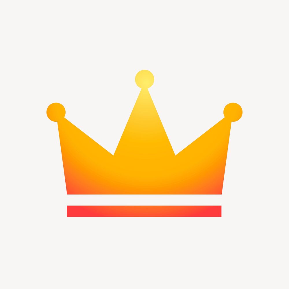 Crown ranking icon, aesthetic gradient design psd