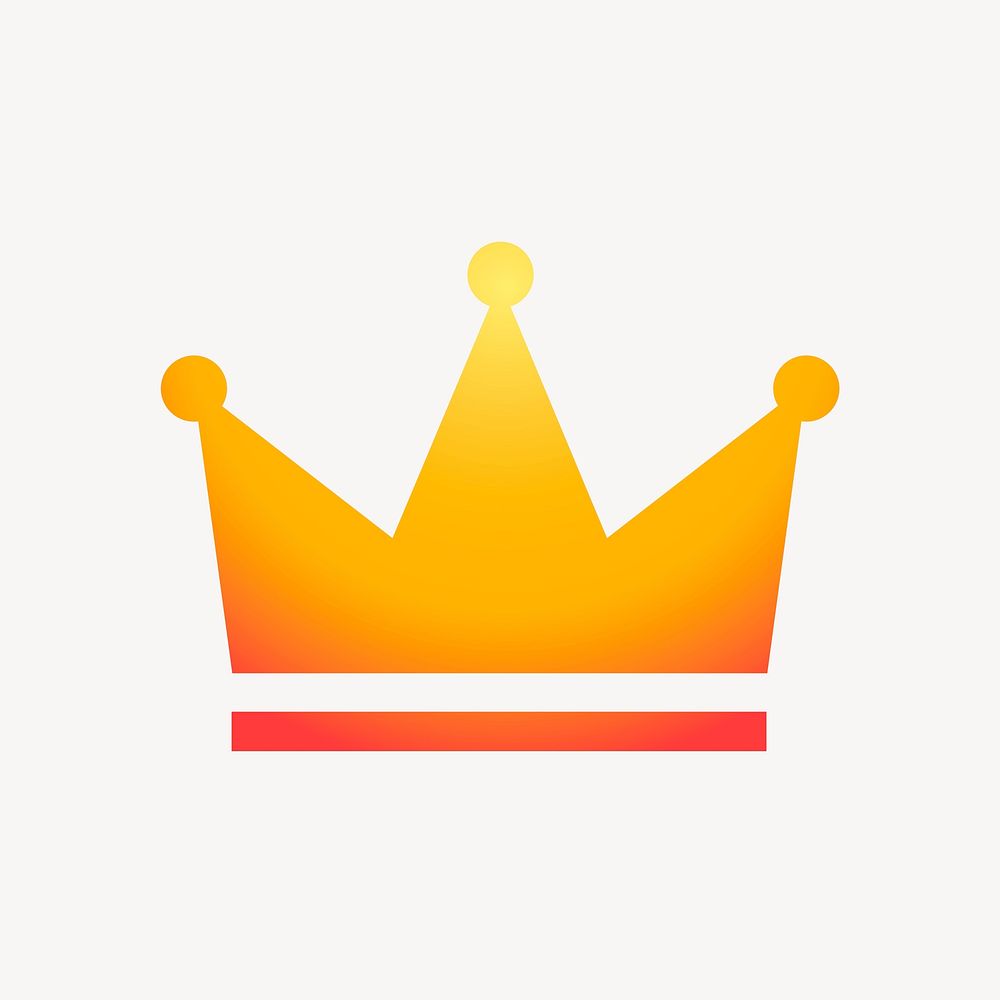Crown ranking icon, aesthetic gradient design vector