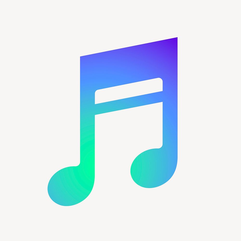 Music note app icon, aesthetic gradient design vector