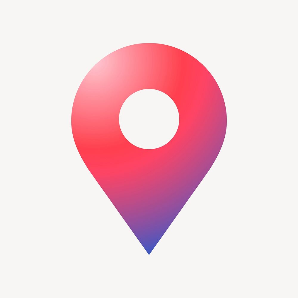 Location pin icon, aesthetic gradient design vector