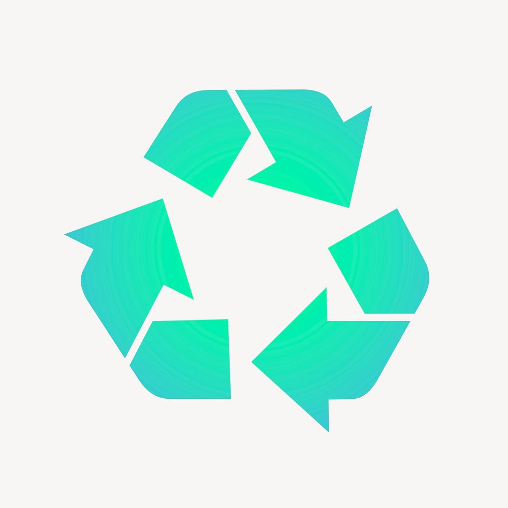 Recycle, environment icon, aesthetic gradient design psd
