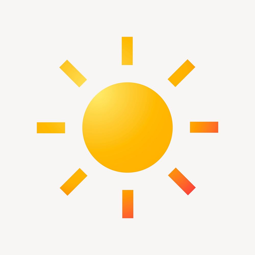 Sun, weather icon, aesthetic gradient design vector