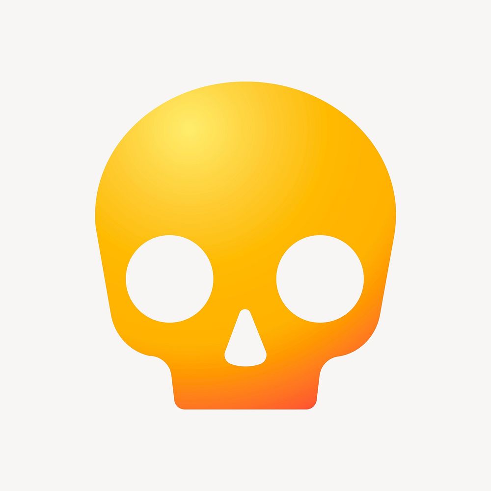 Human skull icon, aesthetic gradient design vector