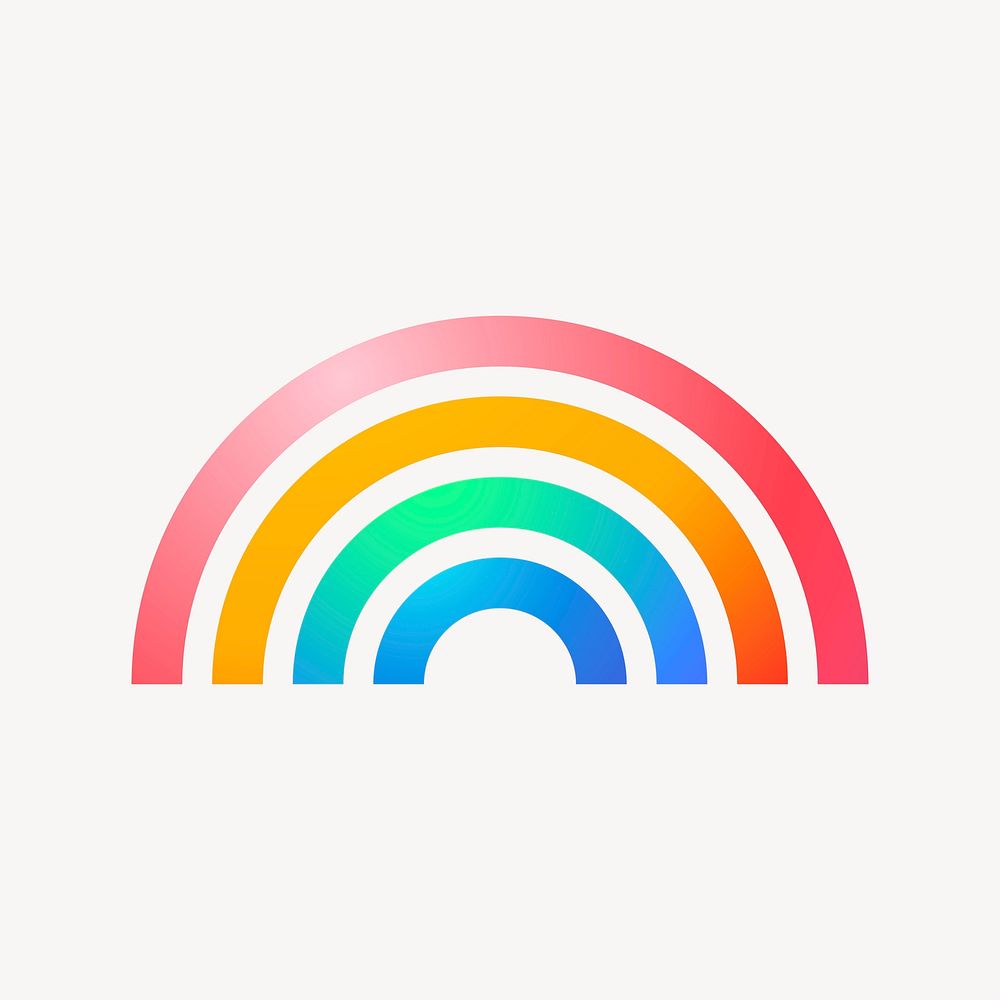 Rainbow icon, aesthetic gradient design psd