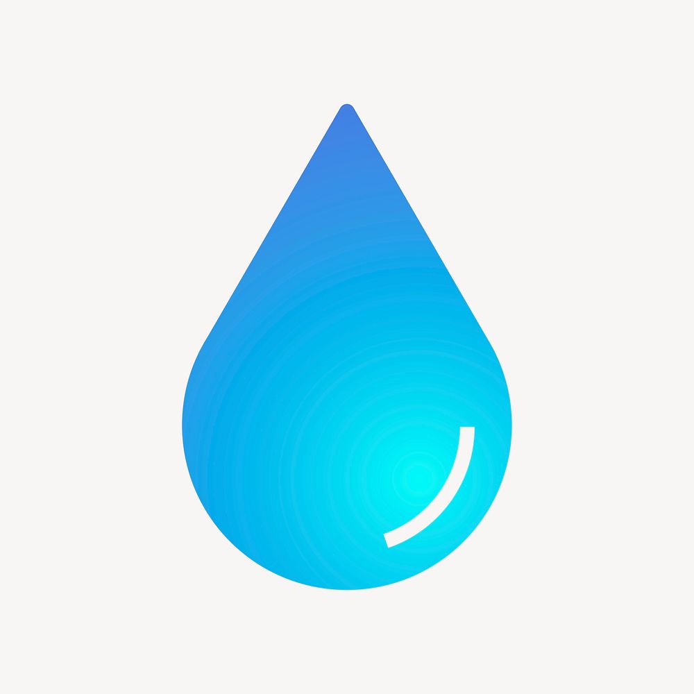 Water drop, environment icon, aesthetic gradient design psd