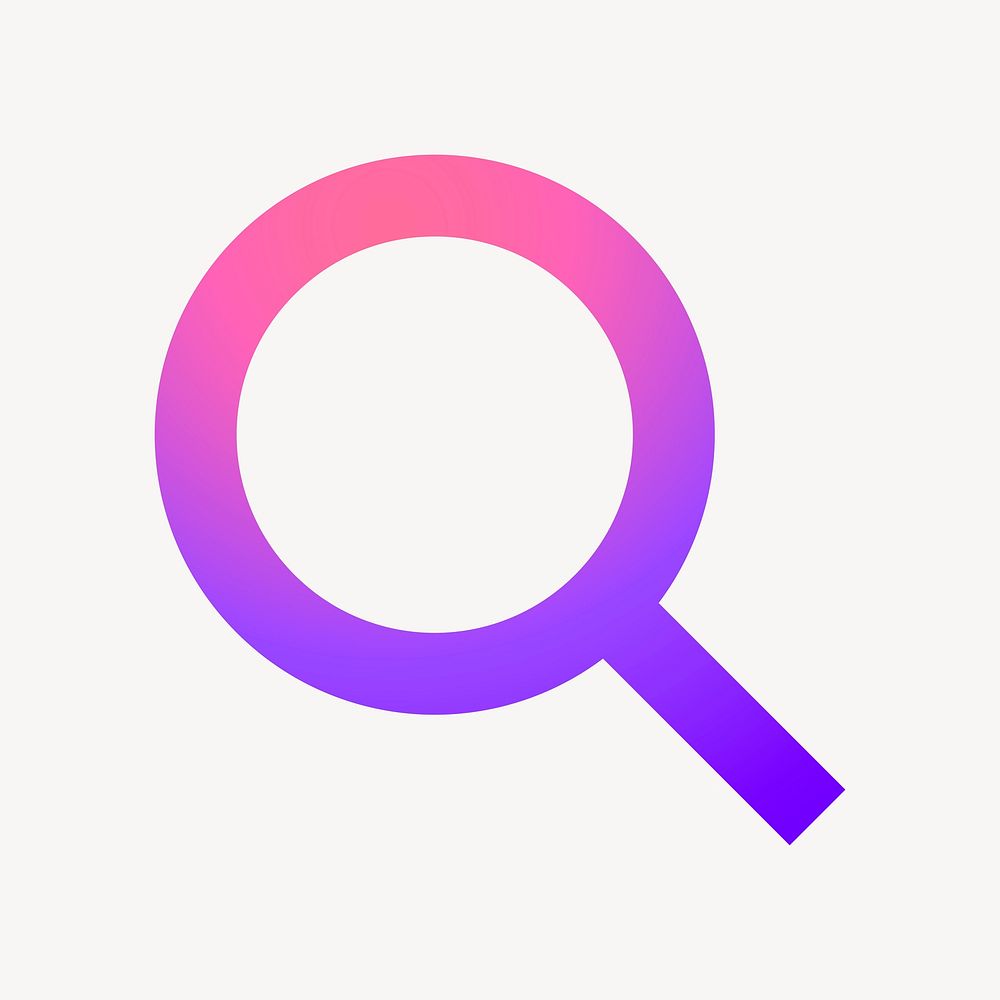 Magnifying glass, search icon, aesthetic gradient design